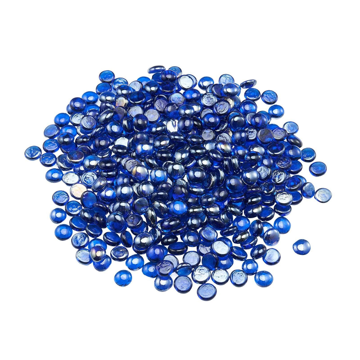 Fire Glass, 10LBS/4.5KG High-Temperature Resistant Fireplace Rocks, 3/4-Inch / 19.05 mm Reflective & Smokeless Firepit Glass Beads, High Luster Stone Landscaping for Fire Pit Table, Cobalt Blue