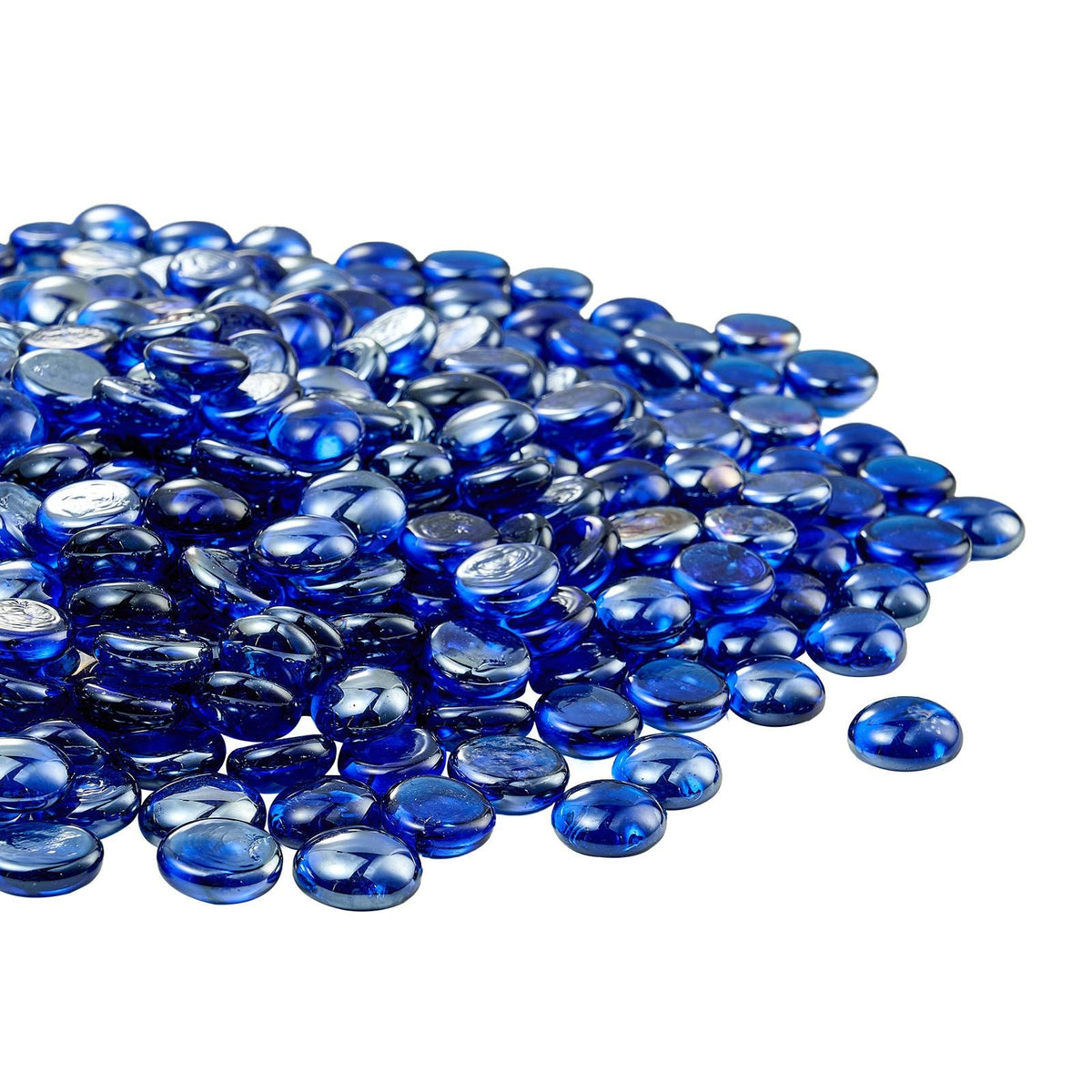 Fire Glass, 10LBS/4.5KG High-Temperature Resistant Fireplace Rocks, 3/4-Inch / 19.05 mm Reflective & Smokeless Firepit Glass Beads, High Luster Stone Landscaping for Fire Pit Table, Cobalt Blue