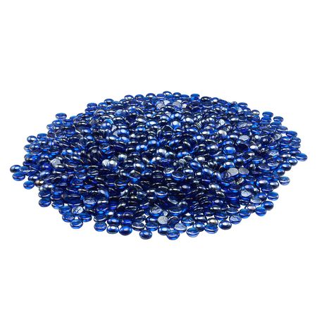 Fire Glass, 10LBS/4.5KG High-Temperature Resistant Fireplace Rocks, 3/4-Inch / 19.05 mm Reflective & Smokeless Firepit Glass Beads, High Luster Stone Landscaping for Fire Pit Table, Cobalt Blue