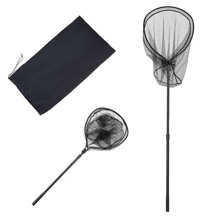 Fishing Net, Landing Nets with Telescopic Handle, Portable Lightweight Stronger 6063 Aluminum Fish Gear, Nylon Covered PVC, Durable and Fish-friendly, 26 inch Net Opening for Saltwater Bait Fish