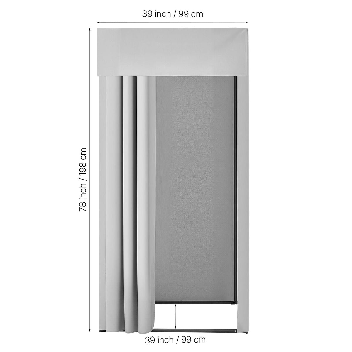 Fitting Room, Dressing Room with Thick Polyester Curtains, Privacy Space with Shading Curtain and a Hook, for Boutique, Mall, Tailor's Store & Outdoor 39 x 39 x 78 in (Black and Gray-White)