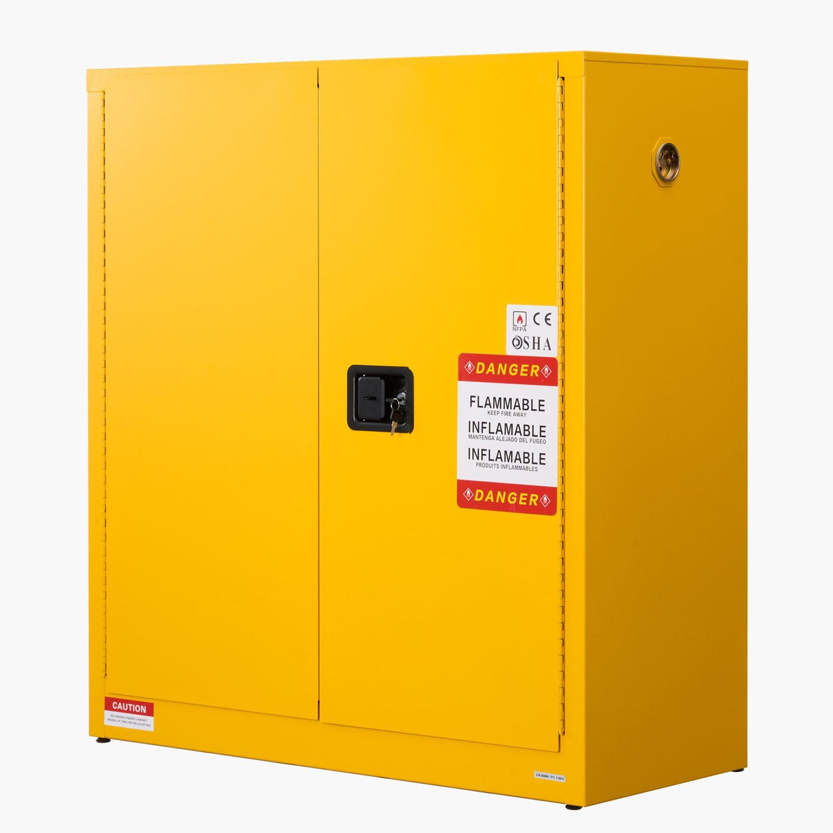 Flammable Cabinet, 43.0 x 18.1 x 46.4 Inch, 29 Gallon Flammable Storage Cabinet with Adjustable Shelf, Cold-Rolled and Galvanized Steel Fire Cabinets, for Commercial Industrial Home Use, Yellow