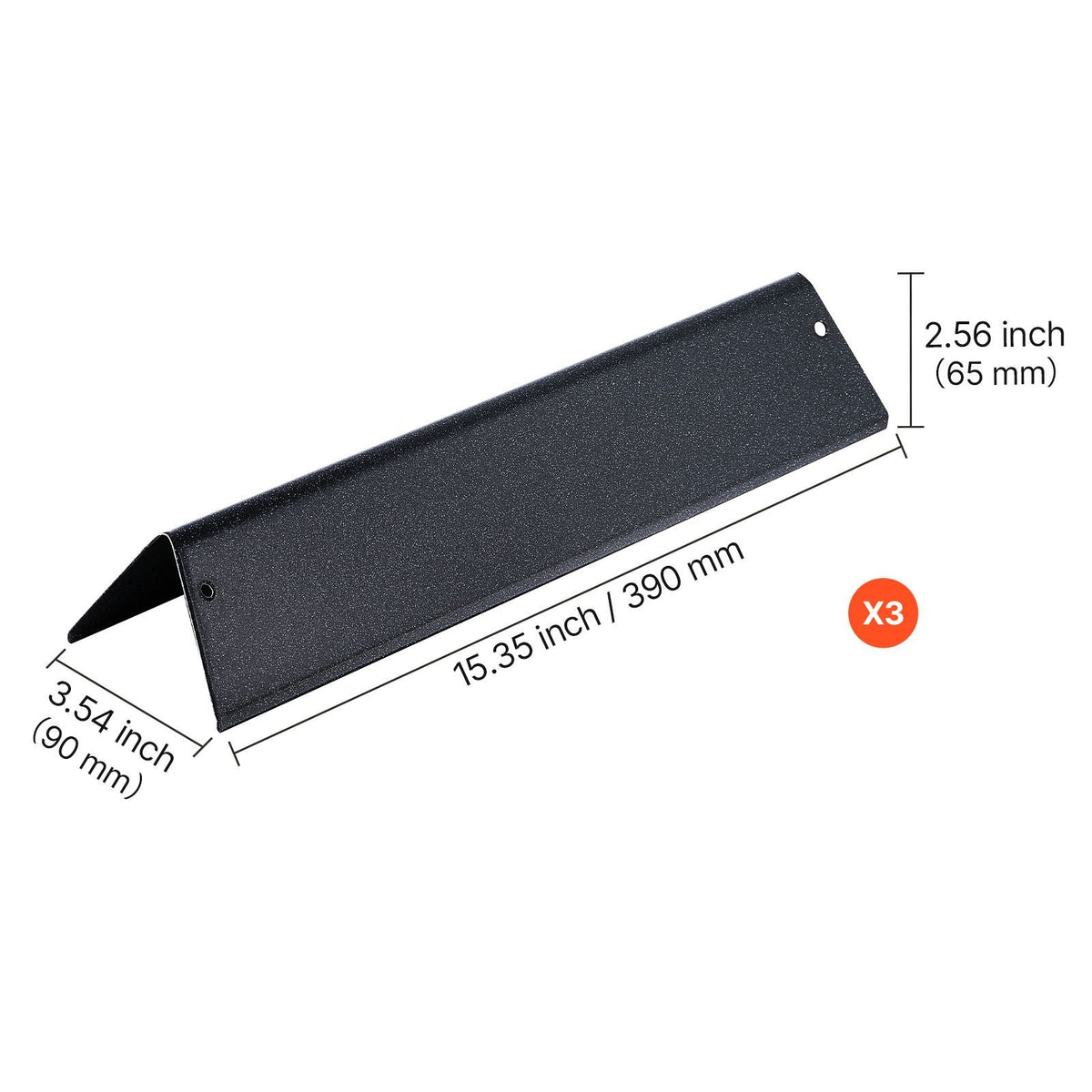 Flavorizer Bars, 15 in Grill Replacement Part, for Weber Spirit I & II 200 Series Grills, Including Spirit ll E-210, ll E-220, ll S-210, E-210, S-210, Porcelain-enameled Steel Heat Plate, 3 Pack