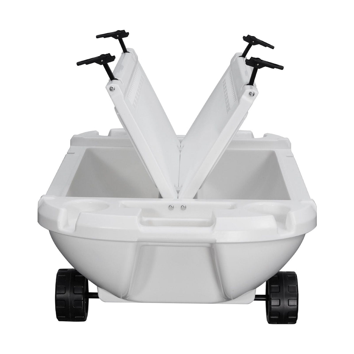 Floating Cooler, 40 QT Floating Ice Chest with Dry Storage, Wheels & Tow Rope, Premium LLDPE Amphibious Drink Cooler for Water & Land, Cruise Stable on Lake, River, Pool, Beach, Kayak, White