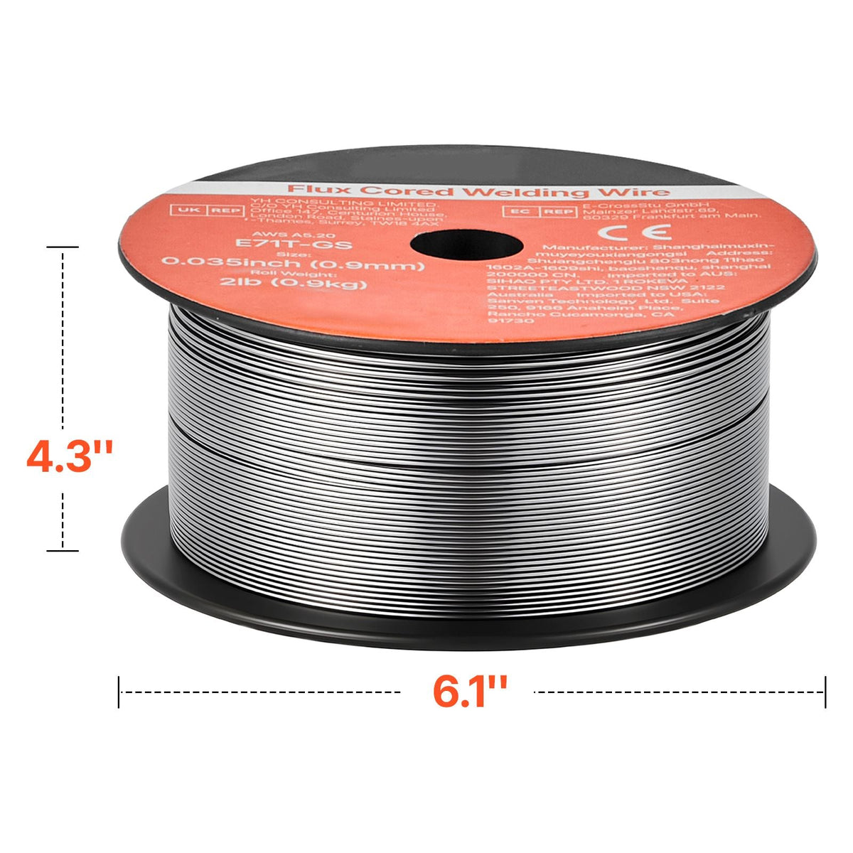 Flux Core MIG Welding Wire, E71T-GS 0.035-inch 2 LBS, Gasless Mild Steel Welding Wire with Low Spatter for All Position Arc Welding, Self-Shielded for Outdoor Use (Pack of 3 Rolls)