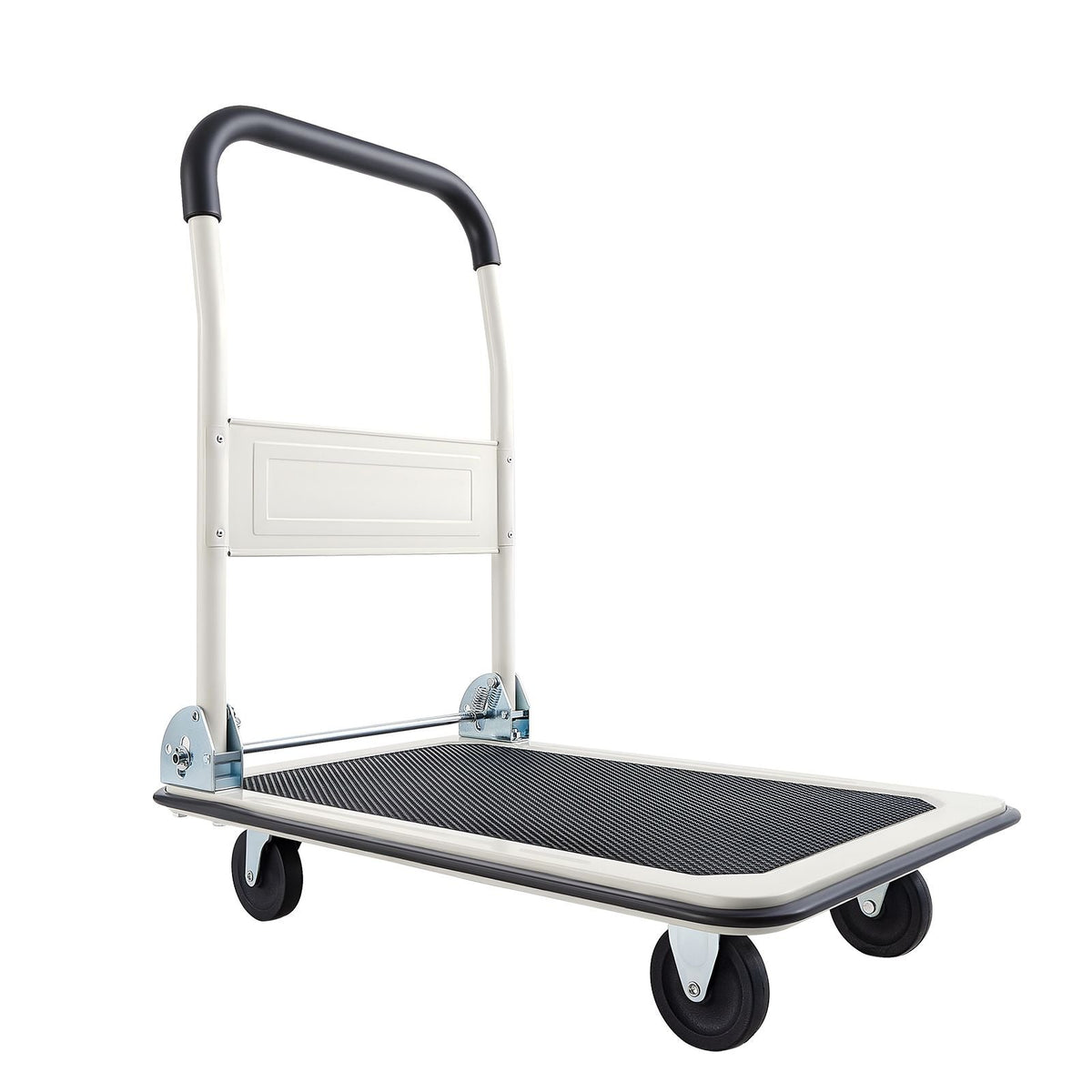 Foldable Push Cart Dolly, 330 lbs Load Capacity, Folding Platform Truck with Swivel Wheels, Moving Platform Hand Truck Flatbed Cart, Space Saving Push Handle, for Easy Storage, 29x18.9x32.5in