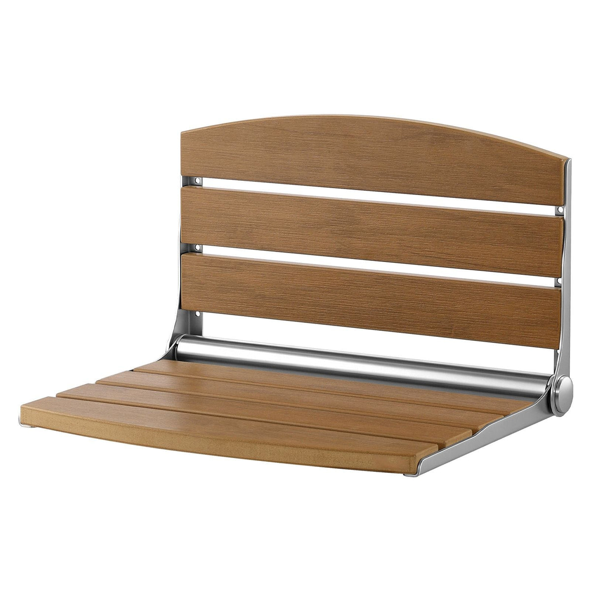 Foldable Shower Seat Wall Mounted, 17.7" Folding Shower Bench with Supportive Backrest, Fold-Down Bathroom Corridor Seat with Stainless Steel Frame for Adults Seniors, 400LBS Loading