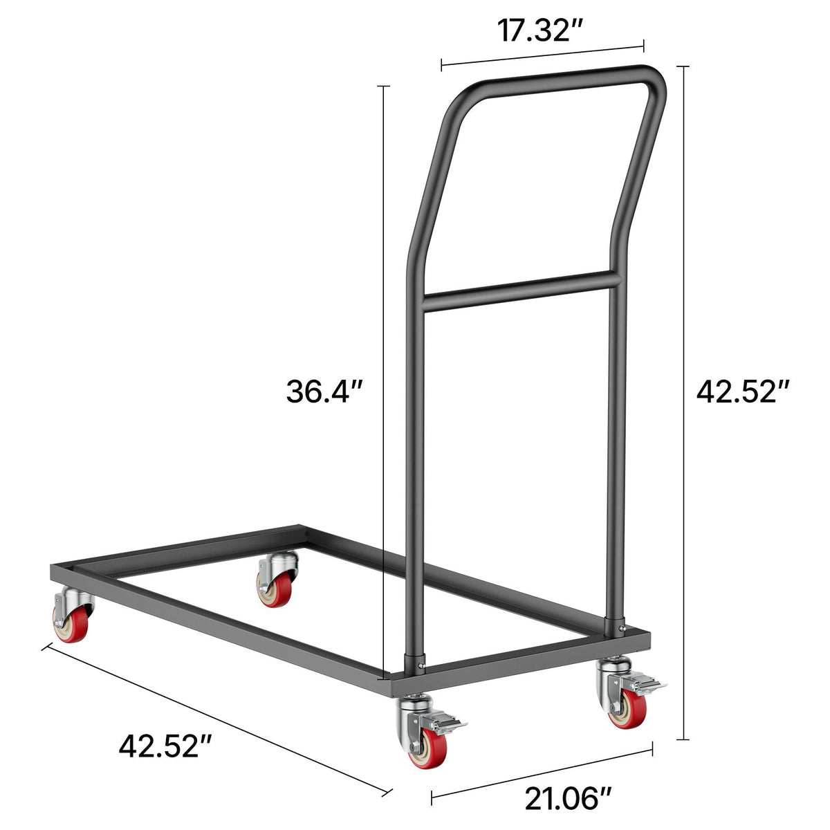 Folding Chair Rack, 300 LBS Capacity, L-shape Vertical Placement Chair Cart for 25 Chairs, Heavy-duty Metal Chair Storage Dolly with Rubber Wheels, Multi-Function Chair Holder, Matte Black