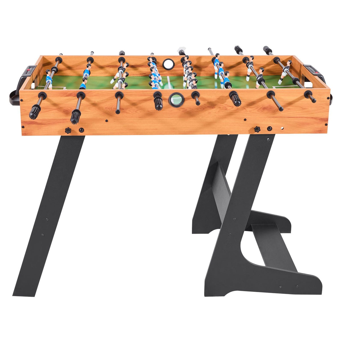 Folding Foosball Table, 42 inch Standard Size Table, Indoor Full Size Foosball Tables for Home, Family, and Game Room, Durable Soccer Set, Includes 2 Balls
