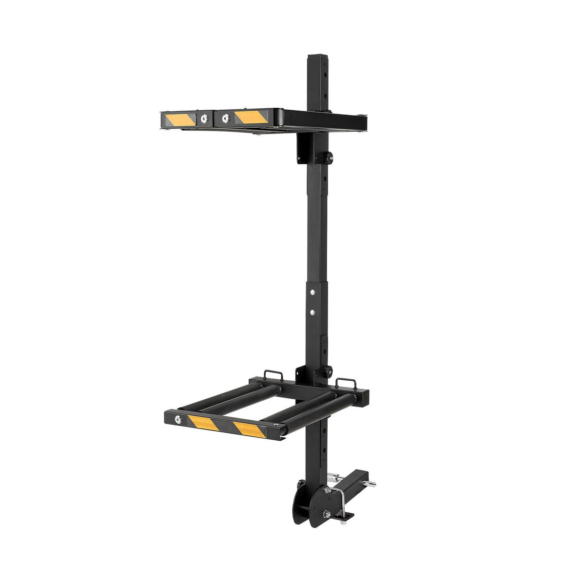 Folding Hitch Mounted Ski & Snowboard Rack, Fits 2-Inch Receiver, Carries up to 6 Pairs of Skis or 4 Snowboards, Adjustable Hitch-Mounted Rack for Car with Key Lock, Security Strap, Tilt Access