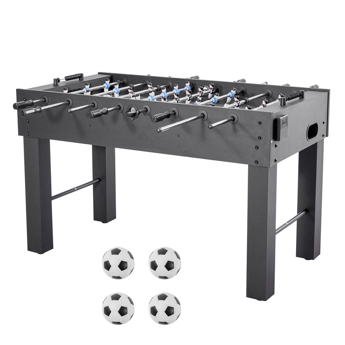 Foosball Table, 55 inch Standard Size Table, Indoor Full Size Foosball Tables for Home, Family, and Game Room, Durable Soccer Set, Includes 4 Balls, Score Keeper, and 2 Cup Holders