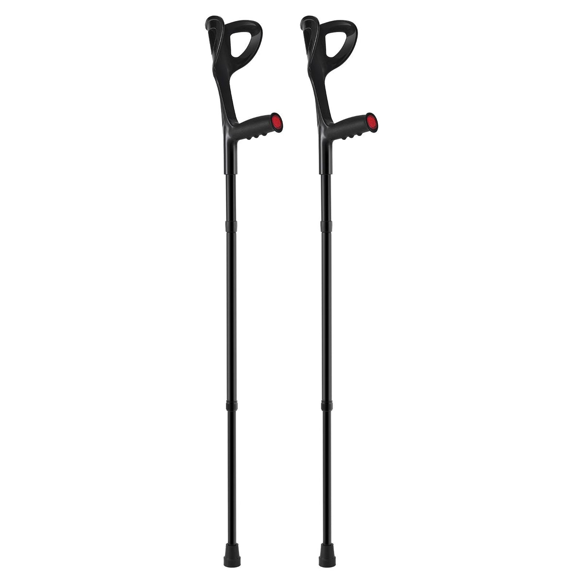Forearm Crutches for Adults, Folding Walking Forearm Crutches with 10-Level Adjustable Height, Lightweight Aluminum Medical Crutches with Open Cuff for Leg Injury Surgery Disabled, 1 Pair 350LBS