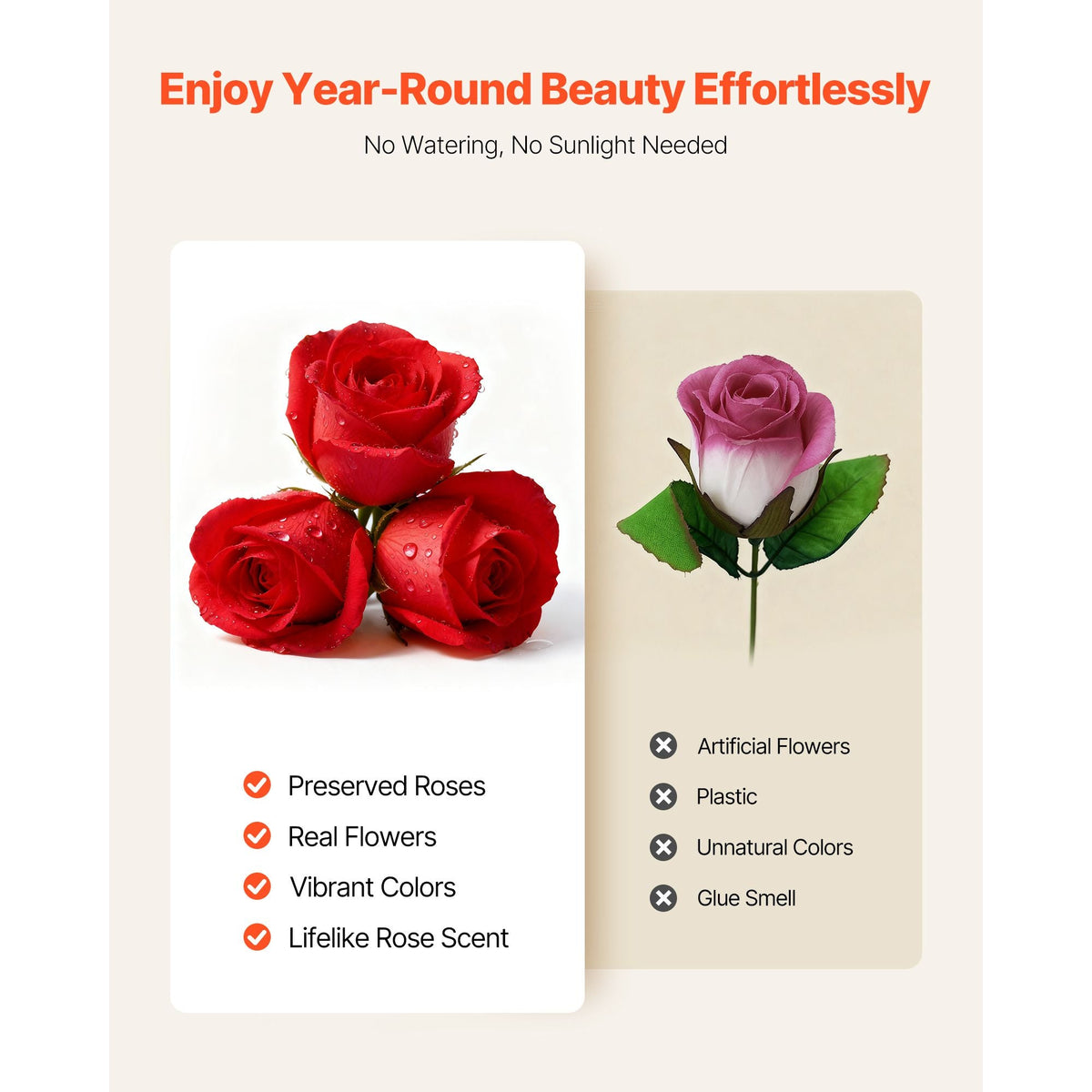 Forever Flowers, 27 Preserved Roses in a Box, Eternal Flowers Immortal Bouquet Birthday Present for Delivery Prime Women Her Wife Mothers, Anniversary, Valentine's Day,Christmas, Red