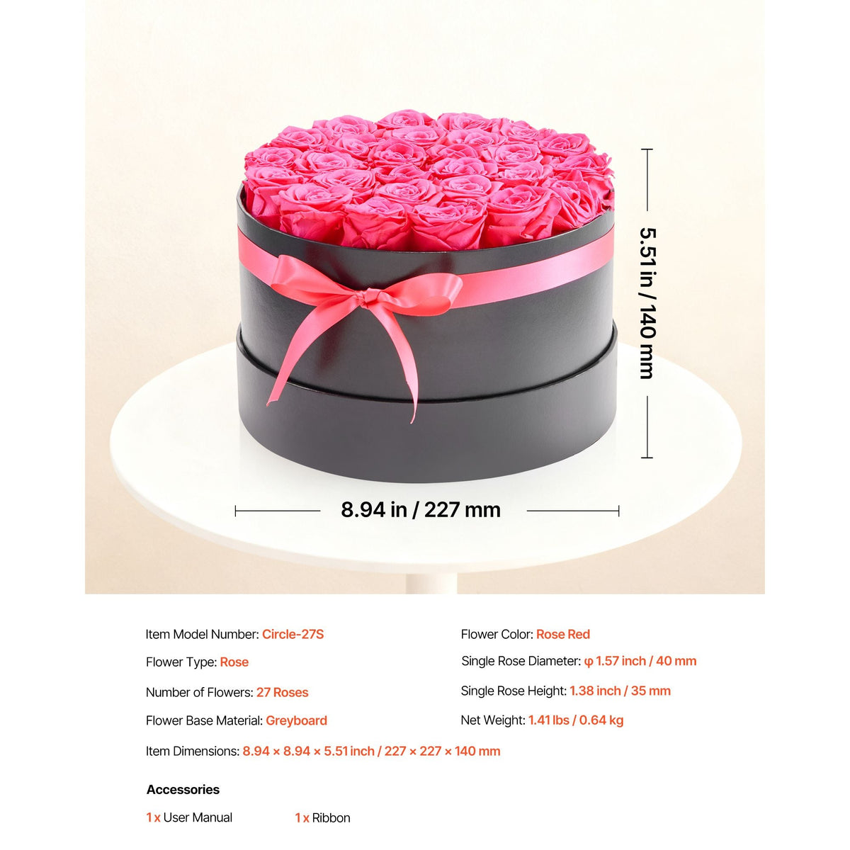Forever Flowers, 27 Preserved Roses in a Box, Eternal Flowers Immortal Bouquet Birthday Present for Delivery Prime Women Her Wife Mothers, Anniversary, Valentine's Day,Christmas, Rose Red