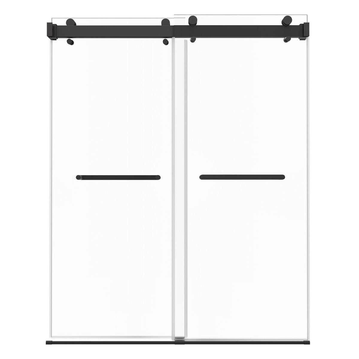 Frameless Shower Door, 48" W x 76" H, Shower Sliding Glass Door with 3/8" (10 mm) Thick Clear Tempered Glass, Noiseless Shatterproof Nano Coating, with Rail, Seal Strip and Hardware Kit