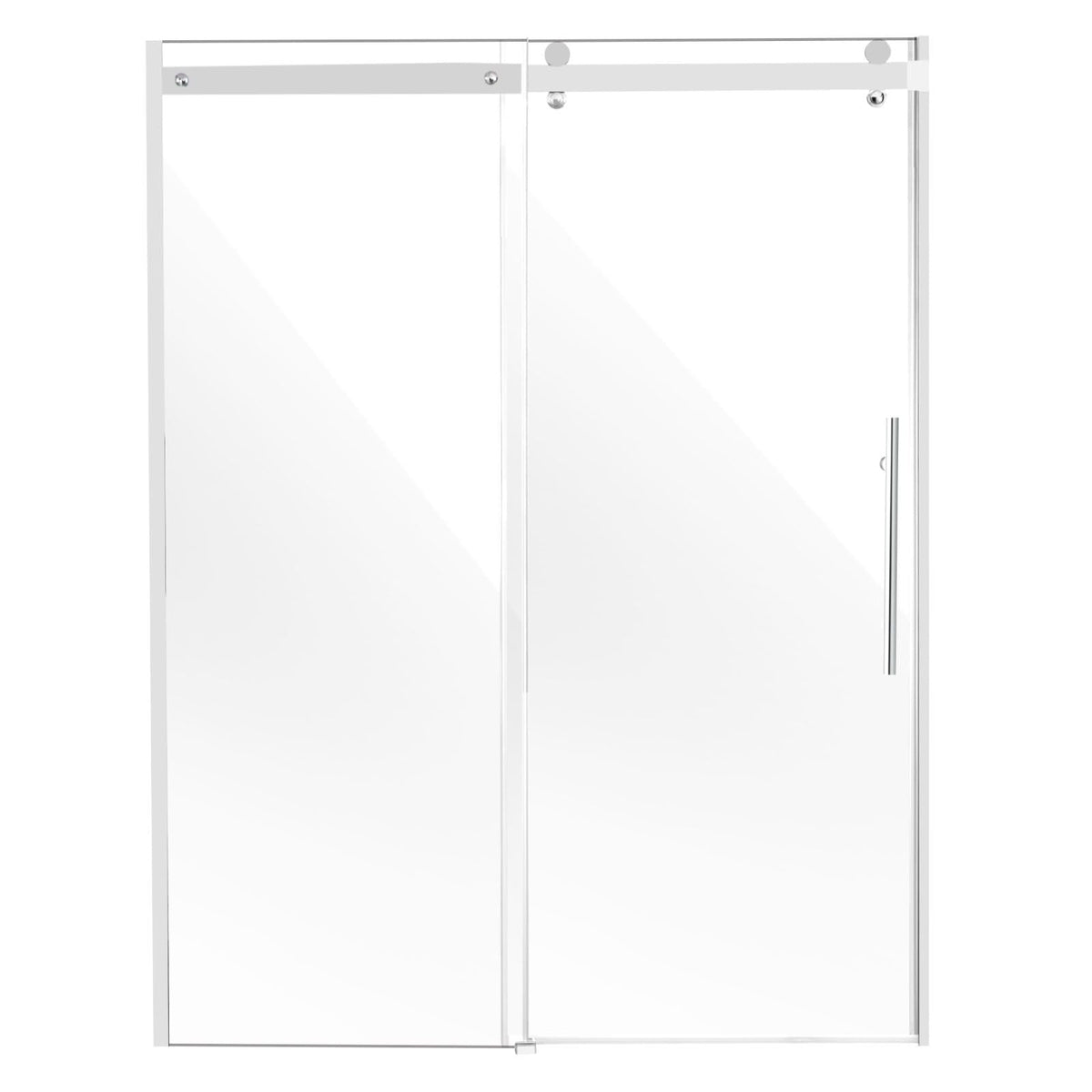 Frameless Shower Door, 58-59 W x 75 H in, Shower Sliding Glass Door with 5/16 in(8mm) Clear SGCC Tempered Glass, Waterproof Shatterproof NANO Stainproof with Stainless Steel Hardware, Chrome