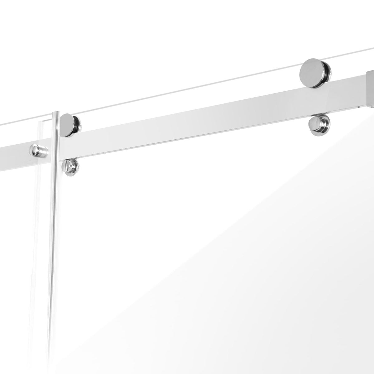 Frameless Shower Door, 58-59 W x 75 H in, Shower Sliding Glass Door with 5/16 in(8mm) Clear SGCC Tempered Glass, Waterproof Shatterproof NANO Stainproof with Stainless Steel Hardware, Chrome