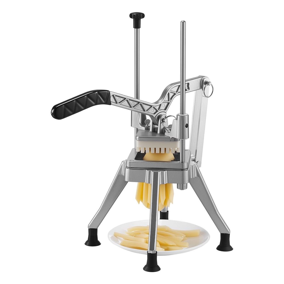 French Fry Cutter, 1/2" Blade Commercial Vegetable Chopper, Lever-Action Vegetable Dicer with Ergonomic Handle, Stainless Steel Potato Slicer for Thick Cut Fries, Onion, Carrots, Bell Pepper