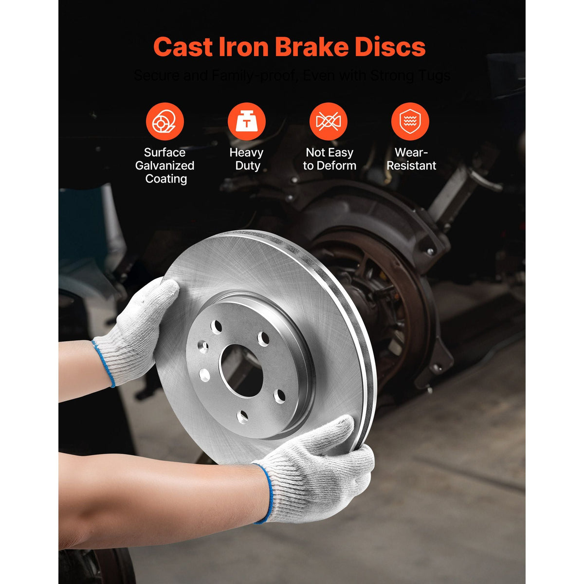 Front and Rear Brake Kit Compatible with 2010-2017 Chevrolet Equinox, 2010-2017 GMC Terrain, Hollow Brake Rotors Ceramic Brake Pads Replacement Kit, 12.7 in Front Rotors, 12 in Rear Rotors