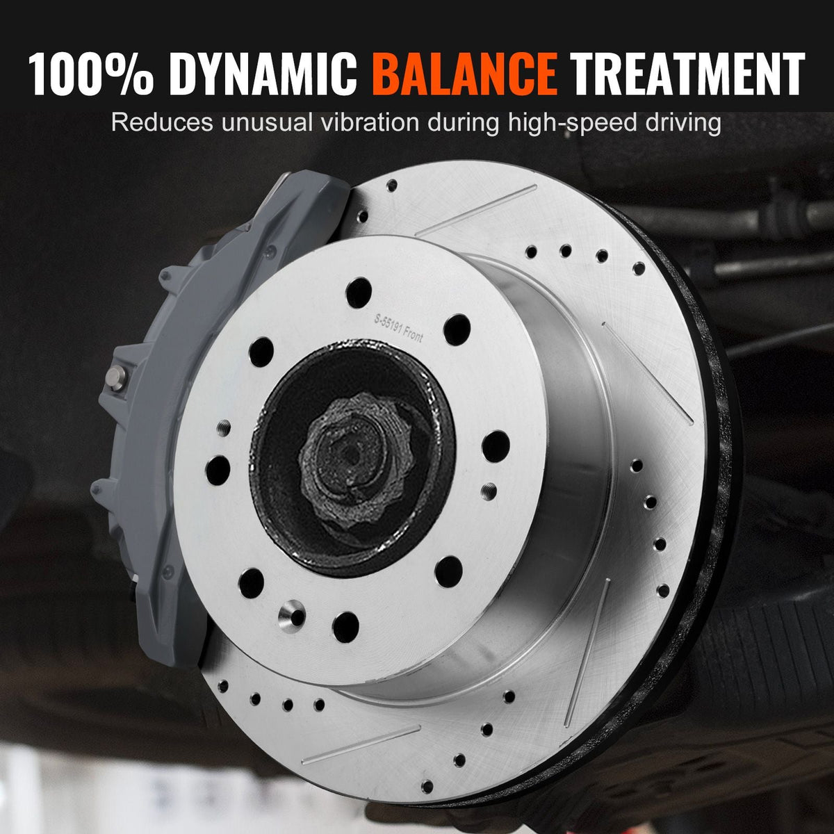 Front Brake Kit Compatible with 2011-2019 Chevy Silverado GMC Sierra 2500 3500 HD, Drilled and Slotted Brake Rotors Ceramic Brake Pads Replacement Kit, 14" Front Rotors