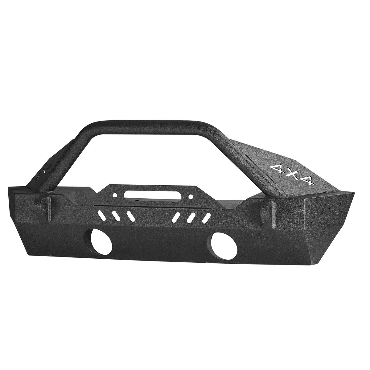 Front Bumper Compatible with 2018-2024 Jeep Wrangler JL JLU & Gladiator JT, Heavy-Duty Steel Front Bumper with Winch Plate, D-Ring Mounts & Fog Light Housing