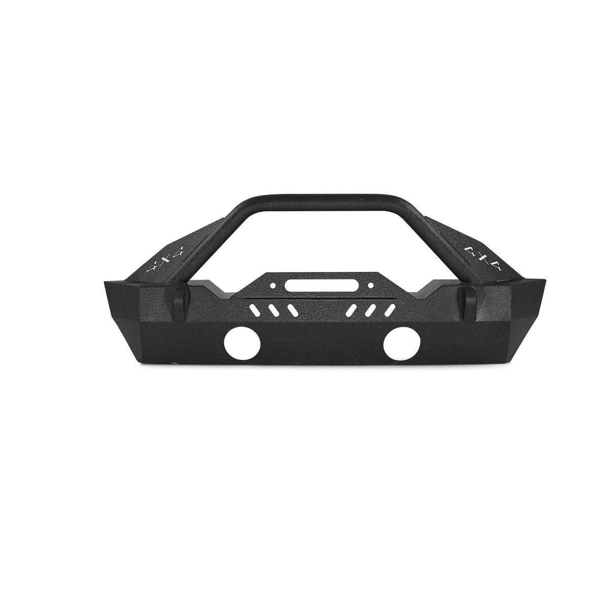 Front Bumper Compatible with 2018-2024 Jeep Wrangler JL JLU & Gladiator JT, Heavy-Duty Steel Front Bumper with Winch Plate, D-Ring Mounts & Fog Light Housing