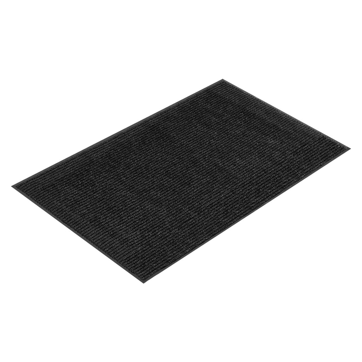 Front Door Mat, 5 x 3 ft Commercial Floor Mat for Indoor and Outdoor, Stylish Striped Industrial Carpet with PVC Backing, Heavy Duty Washable Entry Rug for Hallway, Balcony, Garage, Grey