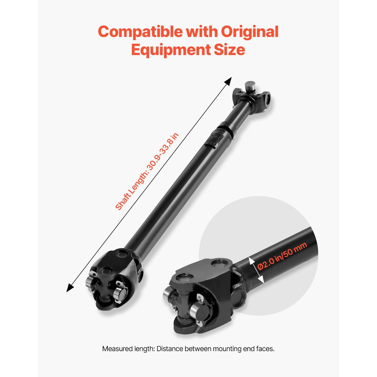 Front Drive Shaft, 30.9"-33.8" Prop Shaft Driveshaft Assembly Compatible with 1987-2001 Jeep Cherokee L6 4.0L, Replace #53005542AC 53005542 53003248 53005040 938-128 938128