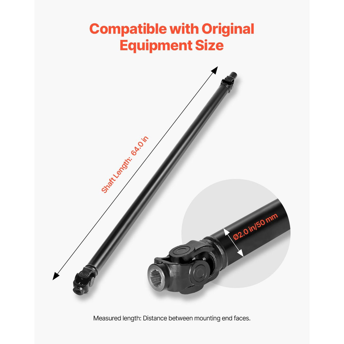 Front Drive Shaft, 64.0" Prop Shaft Driveshaft Assembly Compatible with 2014-2016 Polaris Ranger XP 900, Replace #1332951 1333146