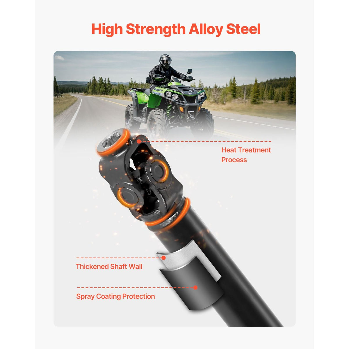 Front Drive Shaft, 64.0" Prop Shaft Driveshaft Assembly Compatible with 2014-2016 Polaris Ranger XP 900, Replace #1332951 1333146