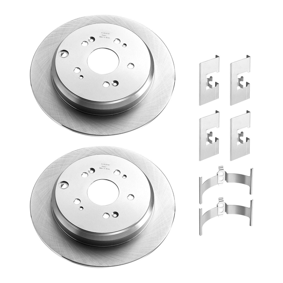 Front & Rear Brake Kit Compatible with 2012-2016 Honda CR-V (AWD Models), Ceramic Brake Replacement Kits, 12 inch Hollow Structure Front Rotors, 12 inch Solid Structure Rear Rotors, R-31455