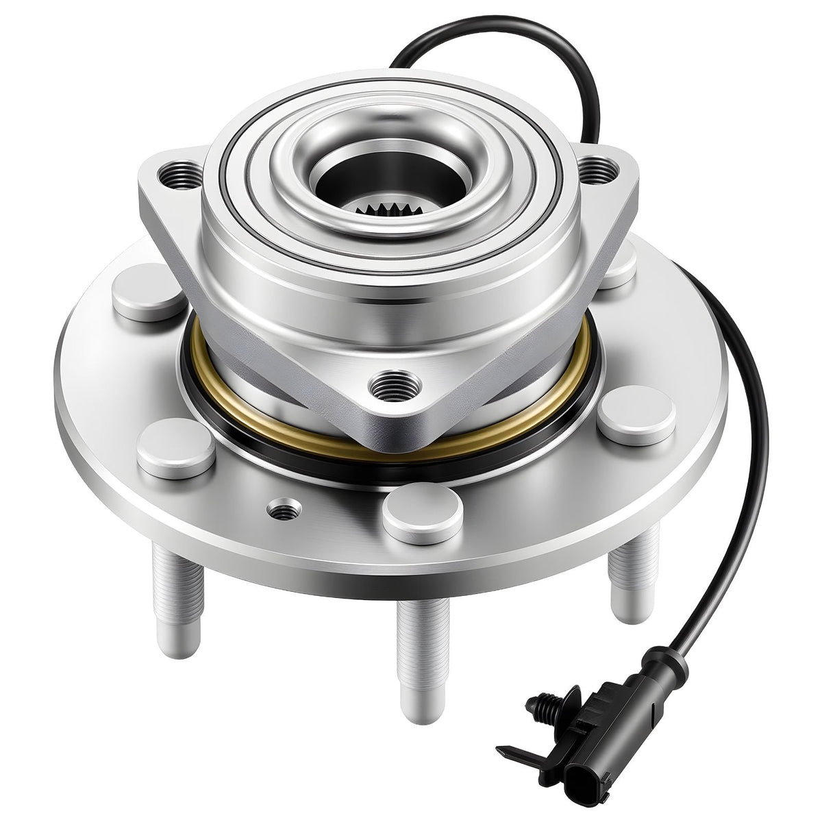 Front Wheel Bearing & Hub Assembly Fit for 2007-2013 Chevy Silverado 1500 4WD Avalanche GMC Sierra 1500 Cadillac Escalade EXT 2007-2014 Tahoe OEM 515096, Wheel Bearing Hub Set with ABS Sensor
