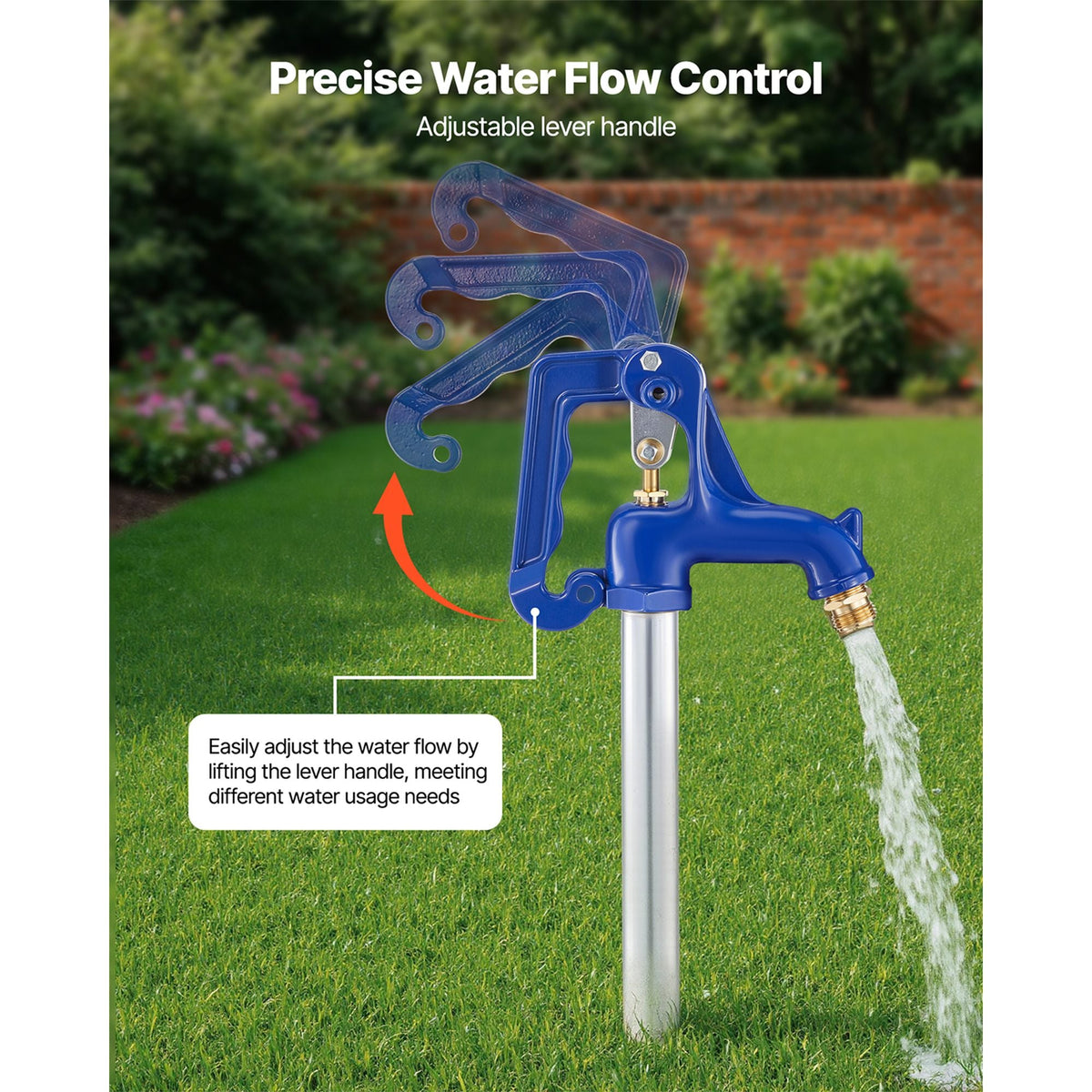 Frost Proof Yard Hydrant, 4.2FT Freeze-Proof Outdoor Faucet with 24" Bury Depth, 3/4" NPT Pipe Connection & 3/4" NH Hose Coupling, No Lead Freezeless Hydrant for Yard Garden Farm Irrigation