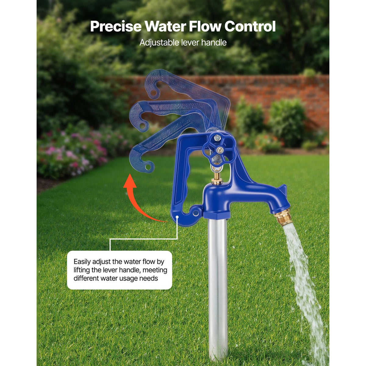Frost Proof Yard Hydrant, 5.24FT Freeze-Proof Outdoor Faucet with 36" Bury Depth, 3/4" NPT Pipe Connection, Lever Handle + Handwheel, No Lead Freezeless Hydrant for Yard Garden Farm Irrigation