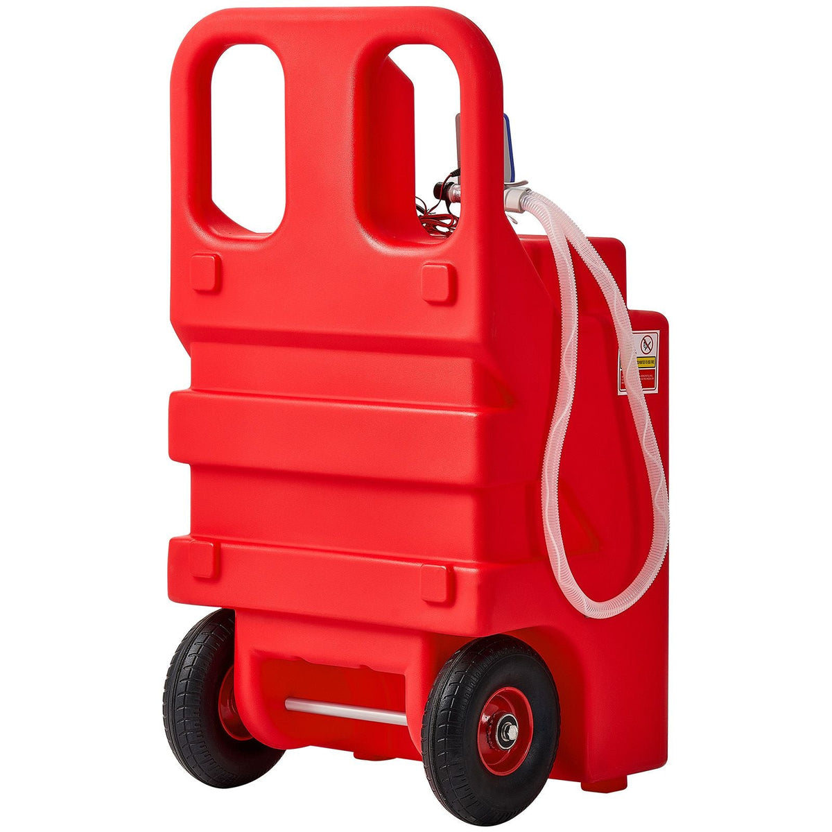 Fuel Caddy, 32 Gallon, Portable Fuel Tank with 12V DC 2.5 GPM Electric Fuel Transfer Pump, 4 ft Delivery Hose & Auto-Stop Sensor Nozzle, Tank Adapters, Suitable for Diesel & Gasoline, Red