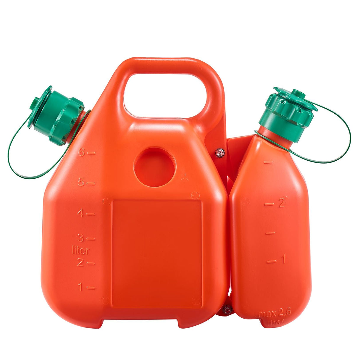 Fuel Container, 1.6 Gallon, Fuel Tank with Spout & 0.5 Gallon Extra Oil Container, 5.5 L/min Max Flow Rate, Leak-proof and Portable Flat Fluid Container for Most Cars Motorcycle ATV UTV