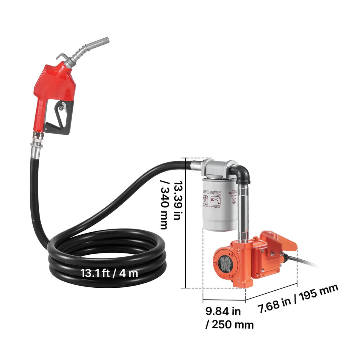 Fuel Transfer Pump, 12V DC 10 GPM, Portable Diesel Transfer Pump Kit, with Auto Shut-Off Nozzle, Discharge Hose, Overheat Protection, Power Cable, Explosion-Proof, for Gasoline Diesel Kerosene