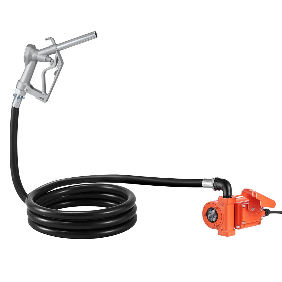 Fuel Transfer Pump, 12V DC 15 GPM, Cast Iron Diesel Transfer Pump Kit, with Manual Nozzle, Discharge Hose, Overheat Protection, Power Cable, Explosion-Proof, for Gasoline Diesel Kerosene & More