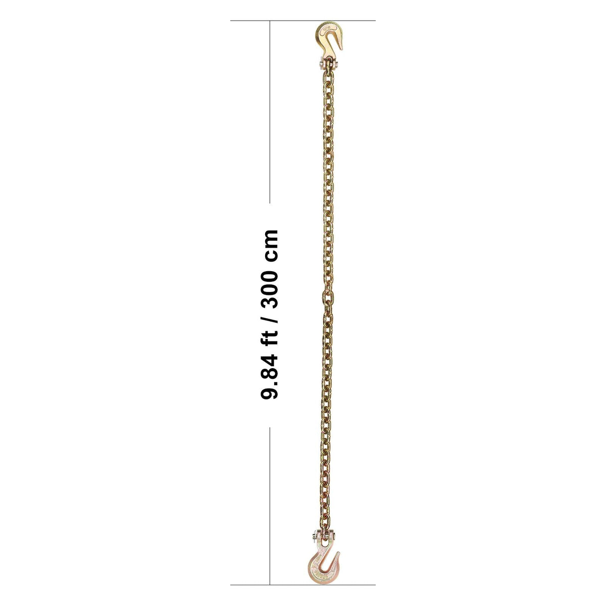 G80 Transport Binder Chain, 5/16" x 10.3' 2-Pack Tow Chain with Clevis Grab Hooks, 4900 lbs Safe Working Load, Heavy Duty Logging Chain for Transporting Towing Truck Tie Down Binding Equipment