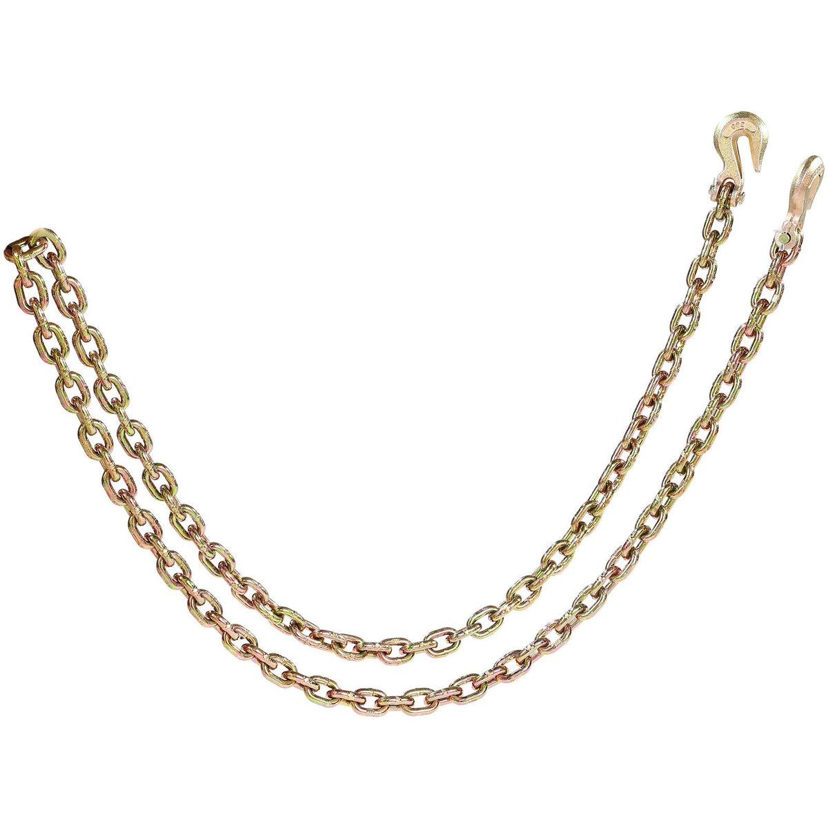 G80 Transport Binder Chain, 5/16" x 10.3' 2-Pack Tow Chain with Clevis Grab Hooks, 4900 lbs Safe Working Load, Heavy Duty Logging Chain for Transporting Towing Truck Tie Down Binding Equipment