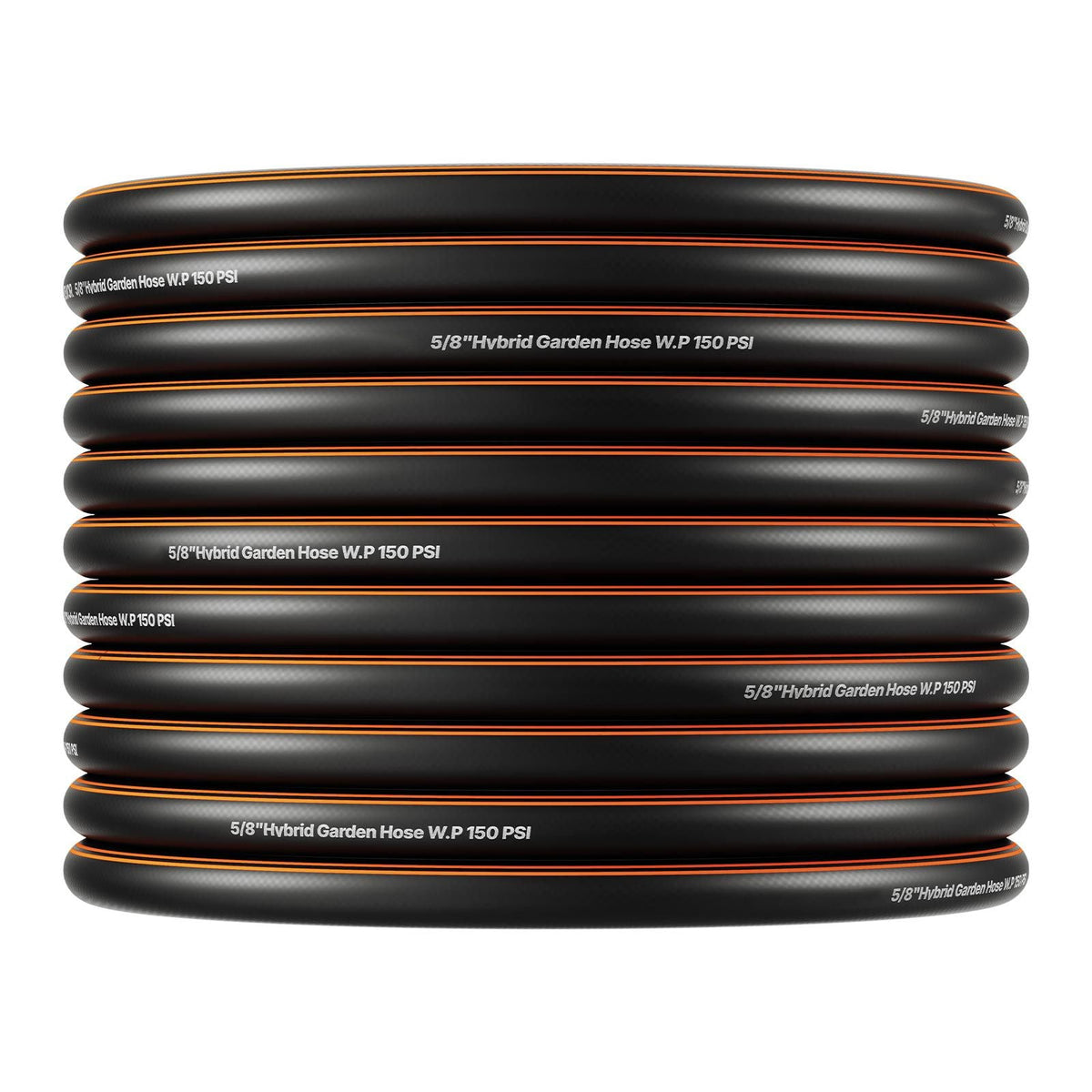 Garden Hose, 75 ft 5/8" Heavy Duty 4-Layer Rubber Water Hose, 150PSI Working & 600PSI Burst, Flexible & Non-kink Outdoor Waterhose with 3/4" Fitting, Lightweight Hoses for Gardening Cleaning