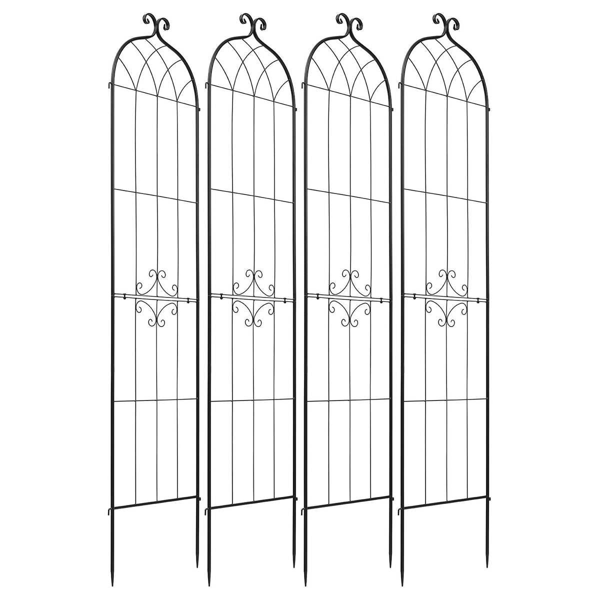 Garden Trellis, 87 x 20 inch Rose Trellis, 4 Packs Garden Flower Rose Trellises with Powder-Coated Finish & Convenient Locking Design, Plant Support Trellises for Flowers, Vegetables, Roses