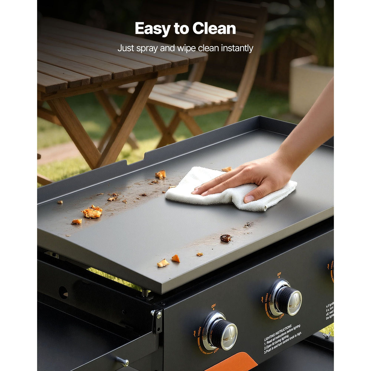 Gas Griddle, 4-Burner Flat Top Grill, 36 inch Grill Plate Foldable Propane Griddle with Wheels, 60000 BTU Outdoor Flat Top Grills for Pan-Frying, Grilling, Stir-Frying, & BBQ, Pulse Ignition