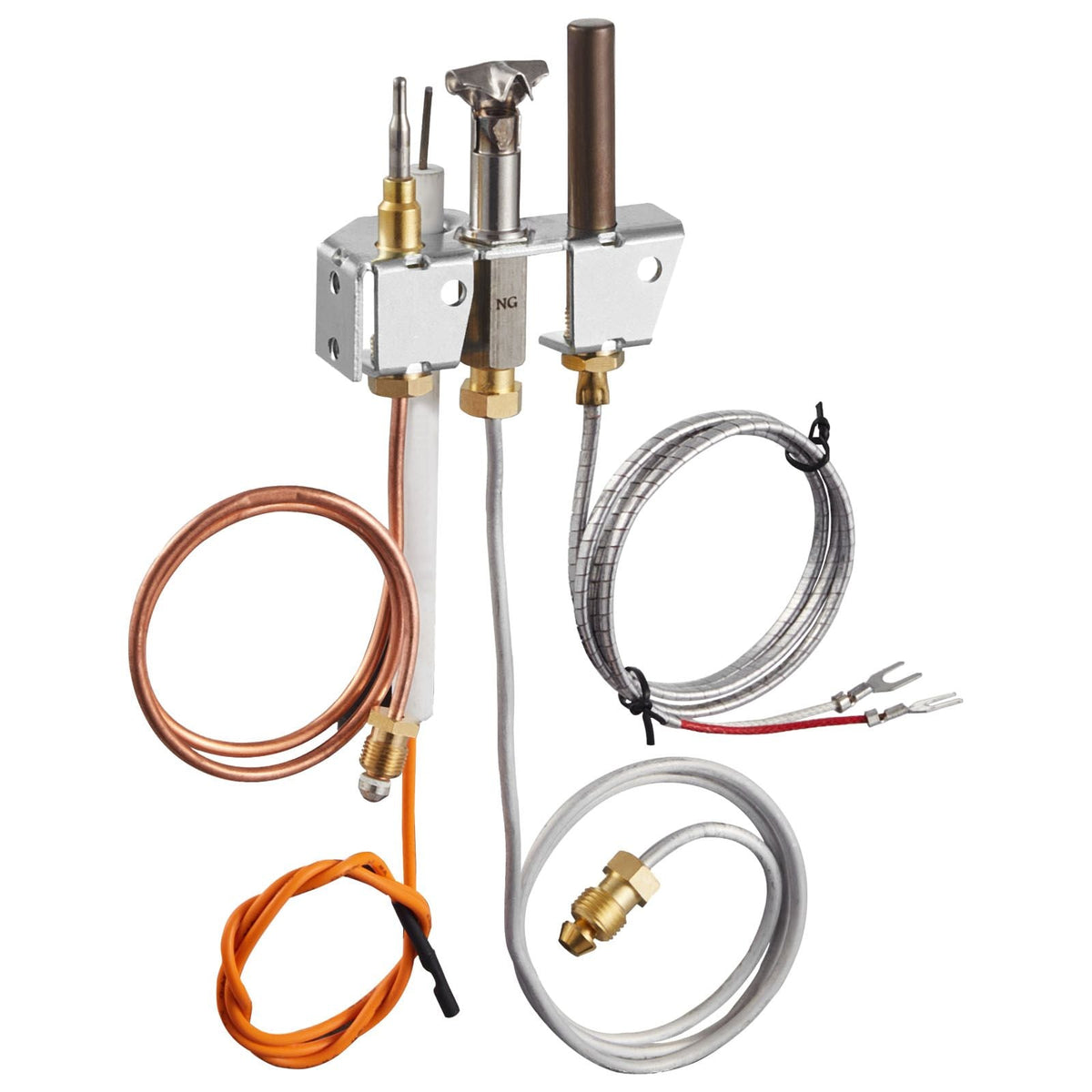 Gas Pilot Assembly, OE 4021-732, 25660 Fireplace Gas Pilot Assembly, Natural Gas Ignition Replacement with Pilot Tube, Thermocouple, Thermopile, Wires, Compatible with Heatilator Models