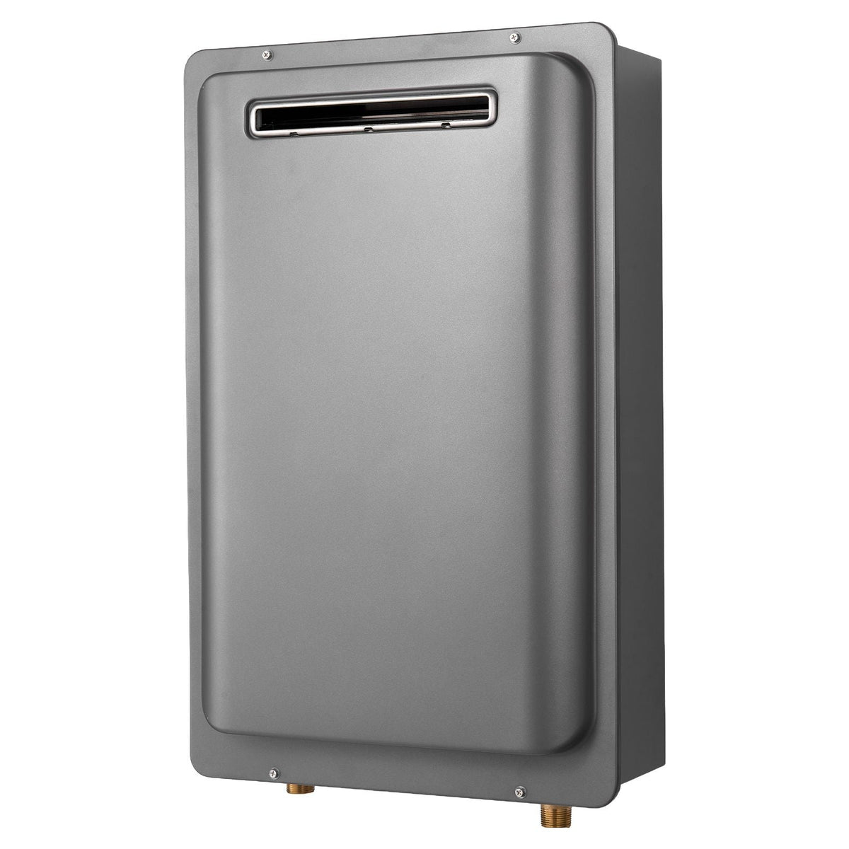 Gas Tankless Water Heater, 8Gal Outdoor 191000 BTU Instant Hot Water Heater, Smart Temperature Control & 3/4 inch NPT Interface& Multiple Security Protections for Whole House, Silver Gray