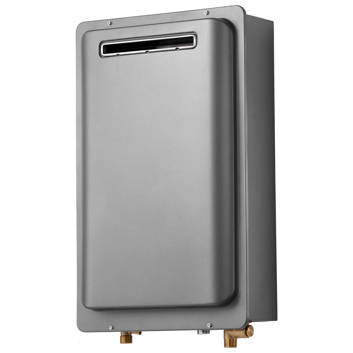 Gas Tankless Water Heater, 8Gal Outdoor 191000 BTU Instant Hot Water Heater, Smart Temperature Control & 3/4 inch NPT Interface& Multiple Security Protections for Whole House, Silver Gray