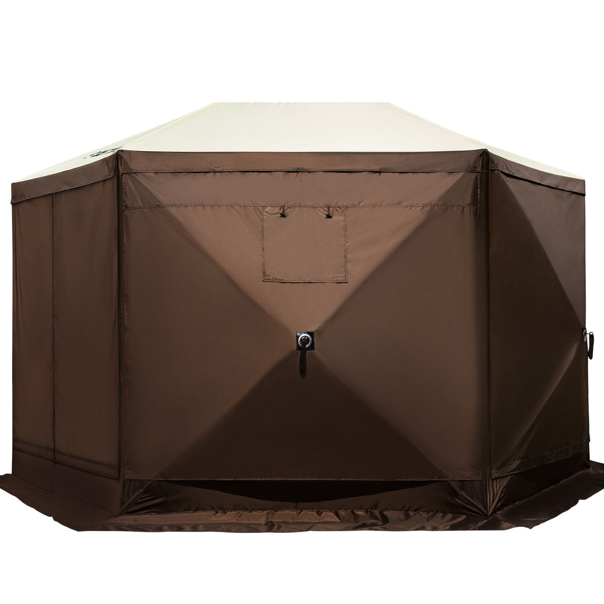 Gazebo Screen Tent, 12 x 12 ft, 6 Sided Pop-up Camping Canopy Shelter Tent with Mesh Windows, Portable Carry Bag, Ground Stakes, Large Shade Tents for Outdoor Camping, Lawn and Backyard