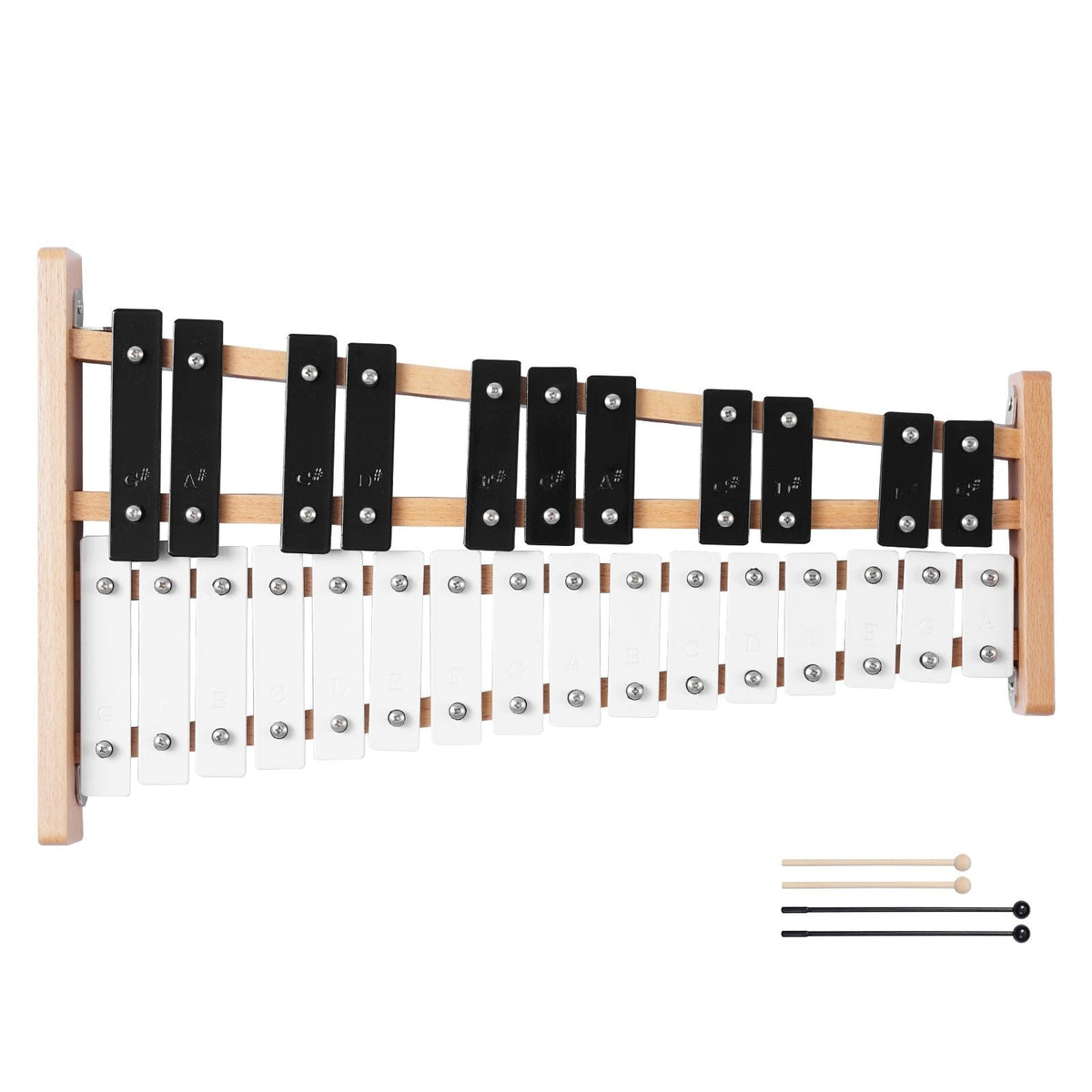 Glockenspiel Xylophone, 27 Notes, Professional Xylophone Percussion Instrument, with Metal Keys, Includes 4 Mallets, Carrying Bag, Beginner Musical Instrument for Adults and Kids Music Teaching