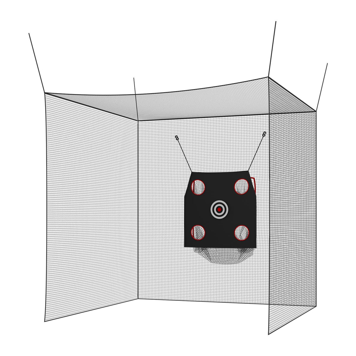 Golf Batting Cage, 10 x 10 x 10 FT Golf Cage, Driving Hitting Cages with 3-Ply Knotless Polyester, Golfs Target & 9-Hole Baseball Target, Golfs Hitting Net for Indoor, Outdoor, Backyard