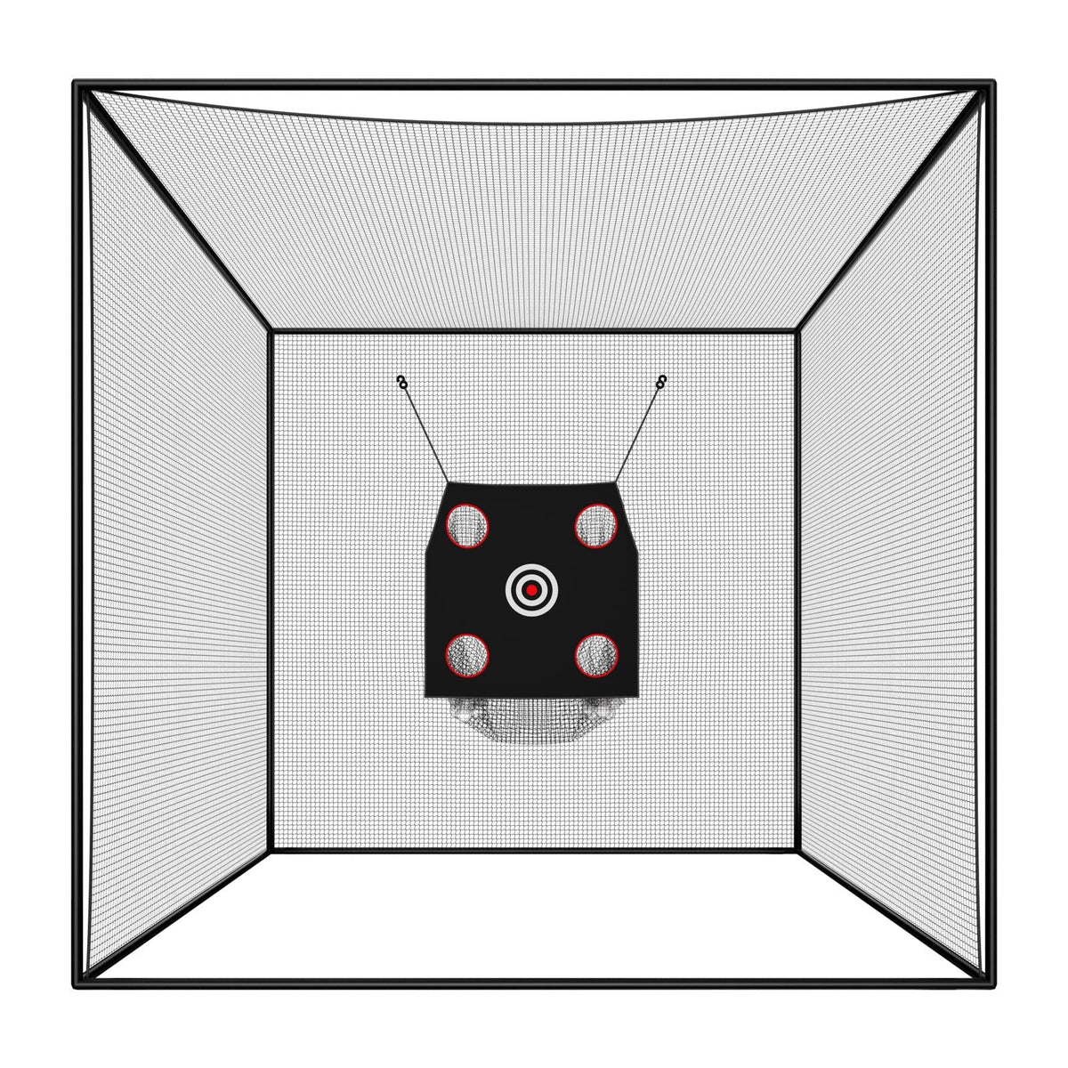 Golf Batting Cage, 10 x 10 x 10 FT Golf Cage, Driving Hitting Cages with 3-Ply Knotless Polyester, Golfs Target & 9-Hole Baseball Target, Golfs Hitting Net for Indoor, Outdoor, Backyard
